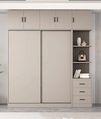 Solid Wood Sliding Door Wardrobe for Adult Bedroom Use