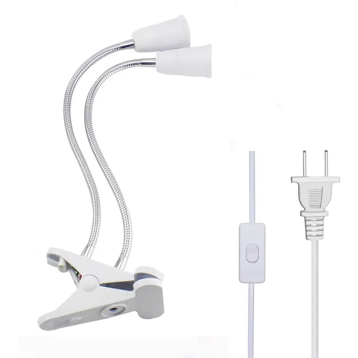 EU US Plug 360 Degrees Flexible Desk Lamp Holder E27 Base Light Socket Gooseneck Clip-On Cable With On Off Switch for Home Plant - Buy online at  Vibe In Cart.
