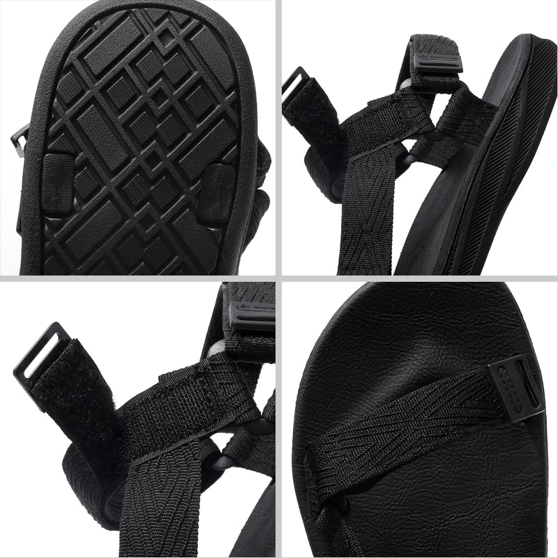 Black Men's Outdoor Casual Arch Support Sandals Anti-Slip Breathable Beach Holiday Sports Sandals for Summer Walking Size 40-45 - Buy online at  Vibe In Cart.
