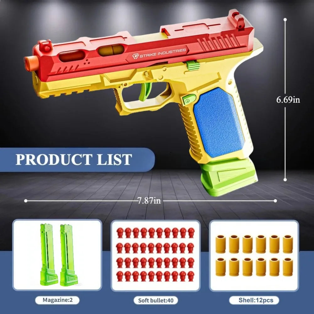 Continuous Firing Building Block Toy Gun Shell Throwing  Airsoft Blowback Empty Hanging Pistol Outdoor CS Weapon for Boys Adult - Buy online at  Vibe In Cart.