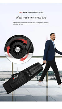 Hard Shell Nylon Golf Bag, Black, 38x34x134cm