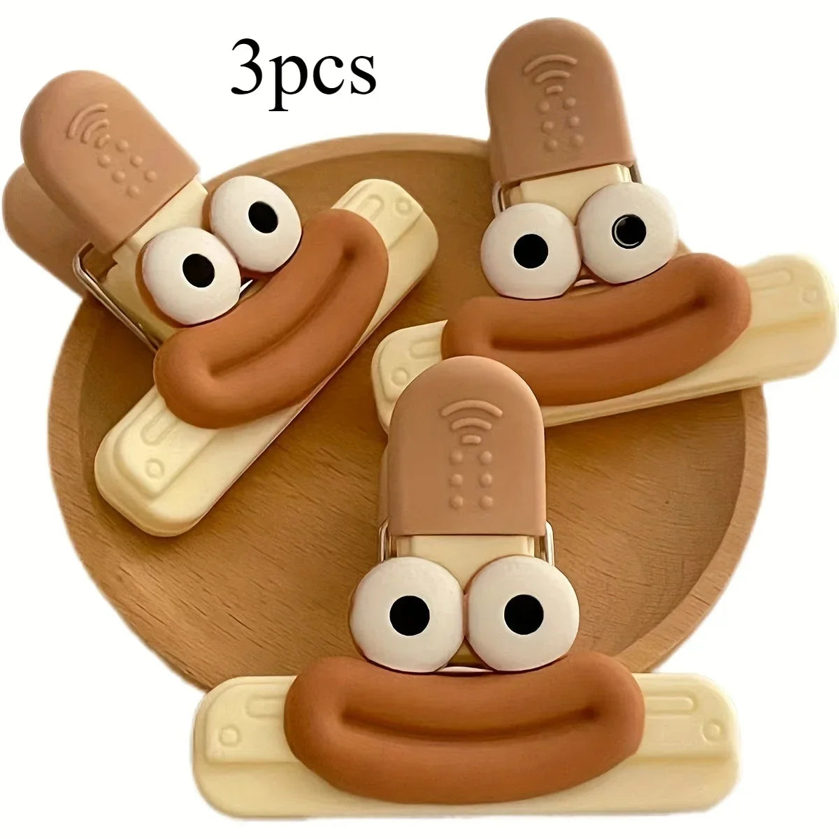 3pcs Creative Face Bag Sealing Clip Food Snack Clip Kitchen Tools Decorative Small Clip Refrigerator Plastic Food Bag Storage - Buy online at  Vibe In Cart.