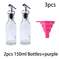 Glass Olive Oil Dispenser Bottle with Silicone Funnel for Kitchen