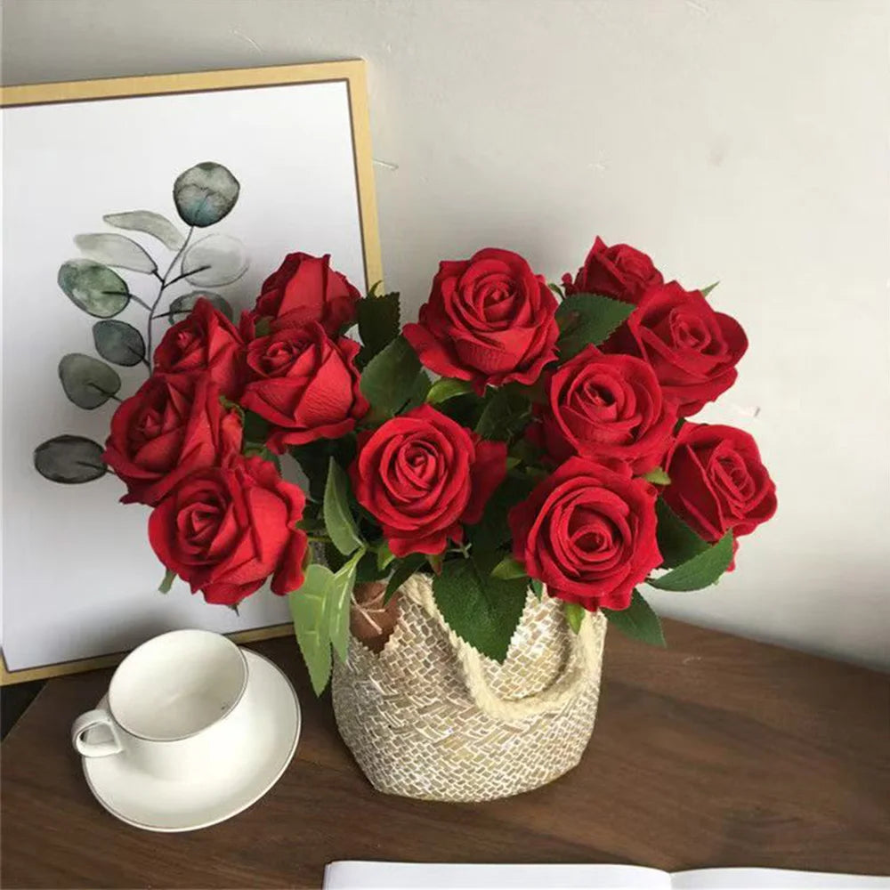 1/3/5/10/20pcs Roses Artificial Flowers Rose Flower Branch Artificial Red Roses Realistic Fake Rose for Wedding Home Decor - Buy online at  Vibe In Cart.