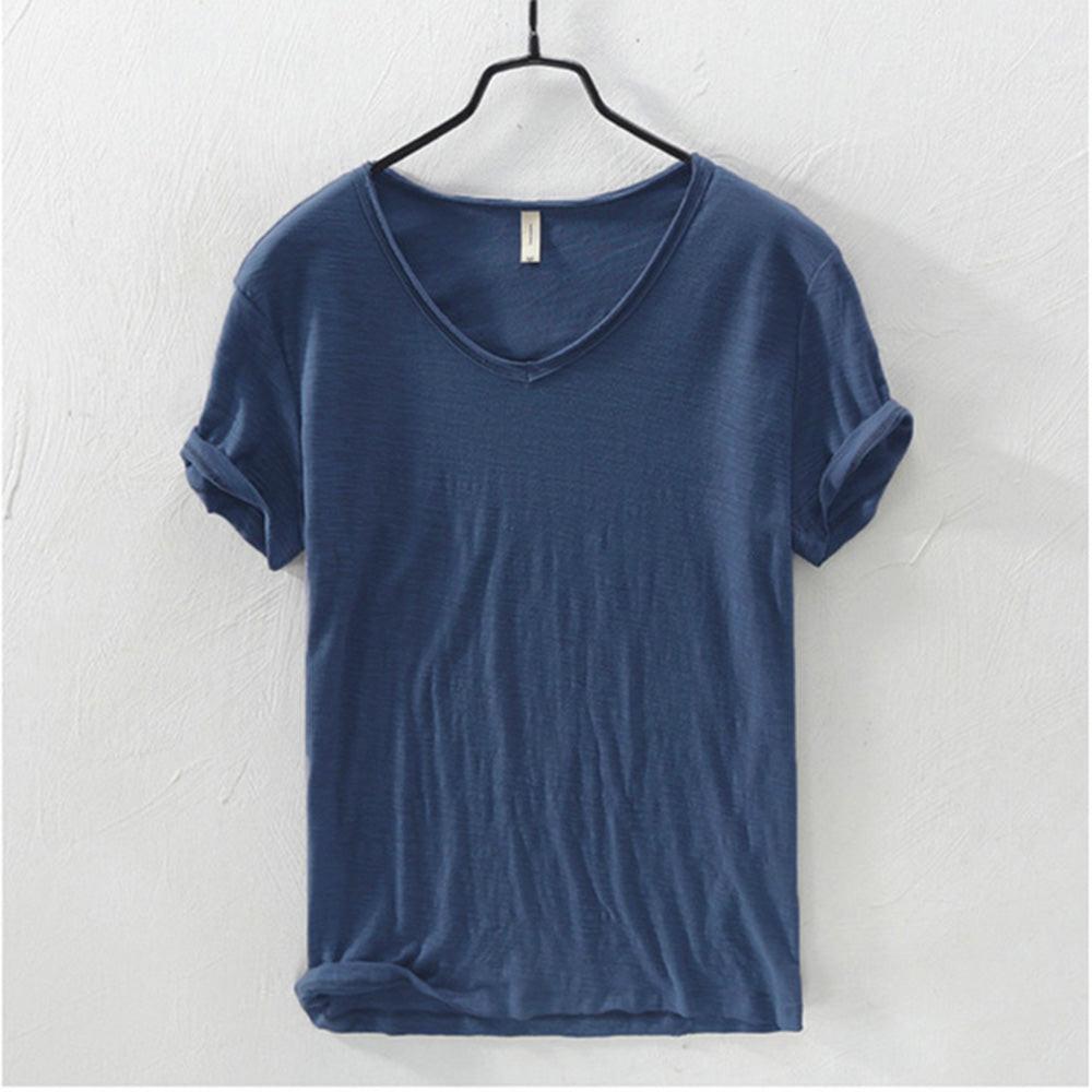 New Mens T Shirt Pure Color V Collar Short Sleeved Tops Tees Men T-Shirt 10colors slim Man T-Shirts Fitness For Male Clothes - Buy online at  Vibe In Cart.