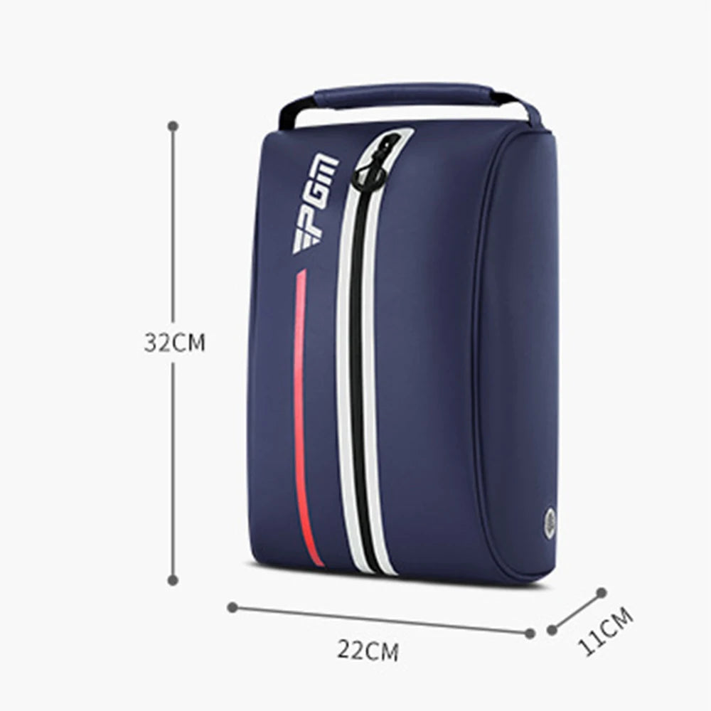Zippered Waterproof Nylon Golf Shoe Bag Large Capacity 32x22x11cm