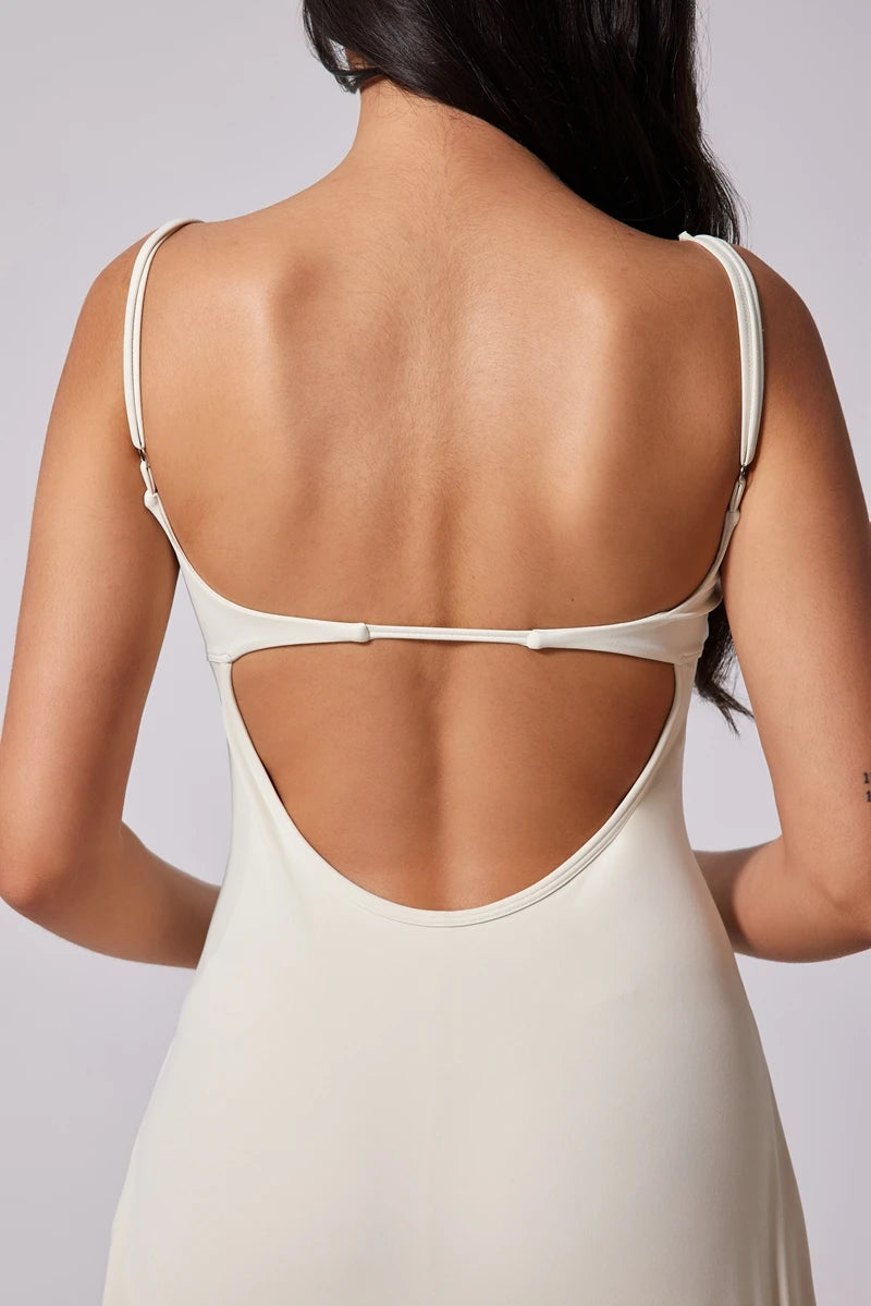 QINACTIVE Women's sports beautiful back dress Removable chest cushion cushion breathable outdoor yoga tennis skirt - Buy online at  Vibe In Cart.