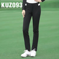 Women's Full Length Autumn Winter Golf Pants High Elasticity Slim Fit Cotton Blend