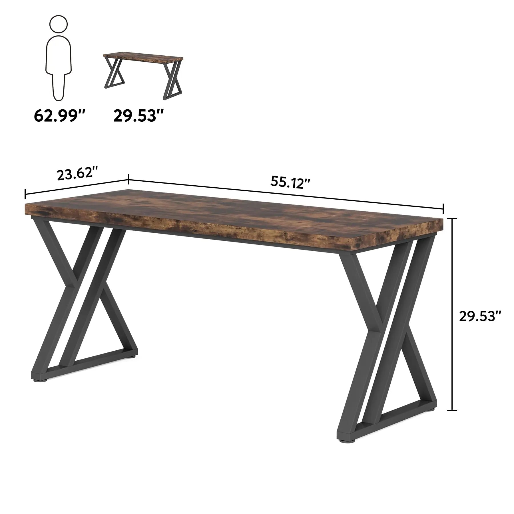 Tribesigns Writing Computer Desk, 55 inch Heavy Duty Study Desk with Z-Shaped Metal Leg, Modern Simple Home Office Computer Desk - Buy online at  Vibe In Cart.