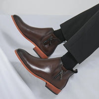 British Style Men's Chelsea Boots Casual Leather High Top Shoes Versatile Male Ankle Boots New Leather Man Business Shoes Botas - Buy online at  Vibe In Cart.