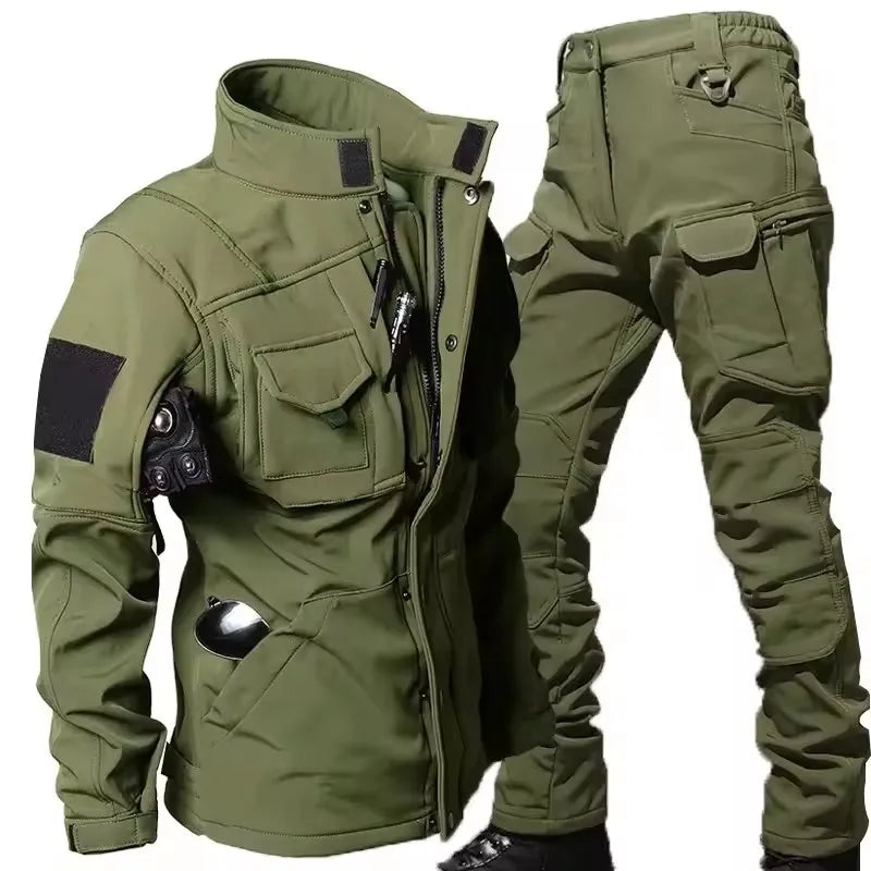 Waterproof Shark Skin Tactical Sets Mens Thicken Fleece New Soft Shell Combat Jackets+windproof Warm Cargo Pant 2 Piece Set - Buy online at  Vibe In Cart.