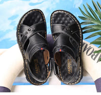 Summer Men Leather Sandals Genuine Leather Non-slip Men Shoes Slippers Outdoor Thick-soled Beach Shoes Comfor Soft Men sandalias - Buy online at  Vibe In Cart.
