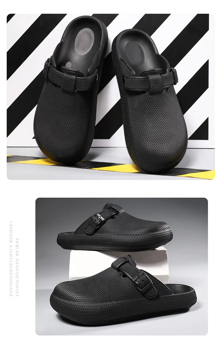 Men's EVA Waterproof Non-Slip Slippers with Low Heel