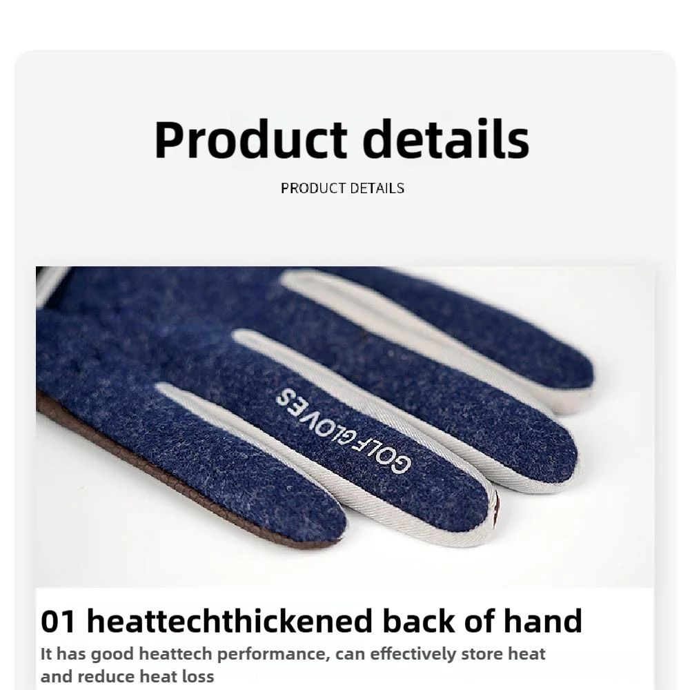 1 Pair Men Winter Warm Fleece Golf Gloves Outdoor Sports Touch Screen Gloves Non-slip Full Fingers Mittens Palm Protection - Buy online at  Vibe In Cart.