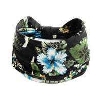 Unisex Fashion Cotton Print Wide Elastic Turban Hairband for Sports