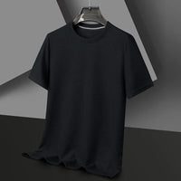 Men's Polyester Short Sleeve Round Neck T-Shirt for Spring and Summer