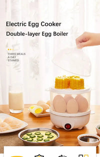 Egg Cooker Multifunctional Electric Egg Boiler Double Layers Egg Cooker Mini Steamer Poacher Kitchen Cooking Breakfast Machine - Buy online at  Vibe In Cart.