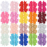 Kids Bow Hair Clip Set With 20 Or 40 Pieces, Random Colors, Grosgrain Ribbon