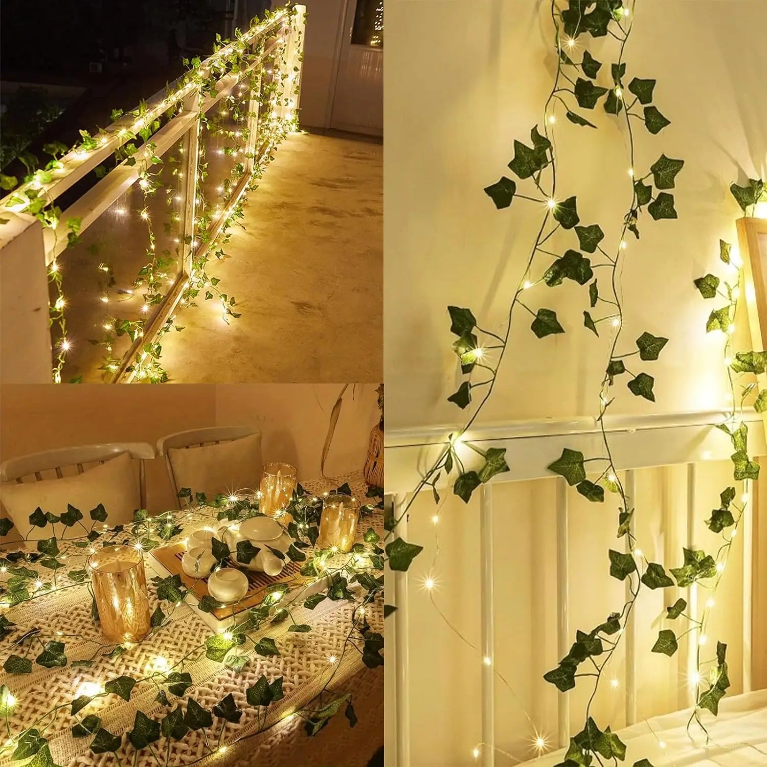 2M Green Leaf String Lights Artificial Ivy Vine Fairy Light Wedding Party Decoration Christmas Home Room Decor Wall Plant Wreath - Buy online at  Vibe In Cart.