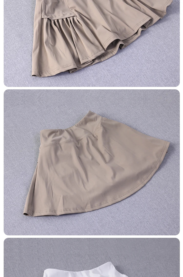 Sports short skirt; pseudo two-piece running skirt for women; summer badminton suit; quick-drying breathable tennis skirt; yoga - Buy online at  Vibe In Cart.