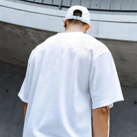 Oversized Loose Men's Casual Sport T-Shirt Gym Bodybuilding Fitness Short Sleeve Shirt Summer Mesh Quick Dry Breathable Clothing - Buy online at  Vibe In Cart.