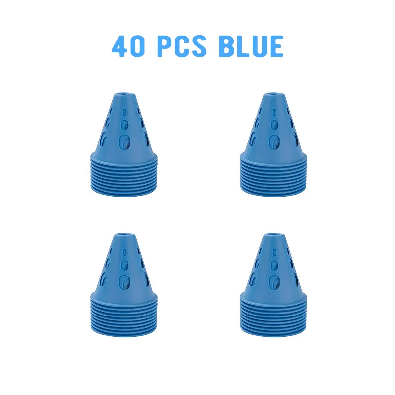 Colorful Windproof PVC Marker Cones for Soccer Training, 20/40/60 Pack