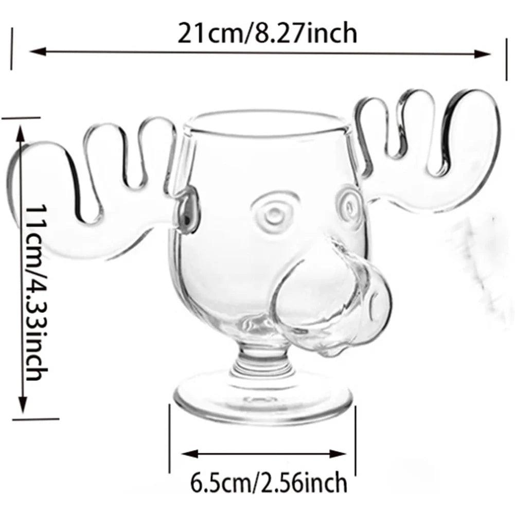 1/2/3PCS Christmas Elk Glass Cup 8Oz Milk Moose Mug Christmas Reindeer Head Beer Water Cup Xmas Holiday Party Drinkware Gifts - Buy online at  Vibe In Cart.