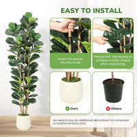 5/6/7 FT Artificial Fiddle Leaf Fig Tree with Pot Faux Trees with Artificial Plants Fiddle Leaves Greenery Fake Tree for Home - Buy online at  Vibe In Cart.