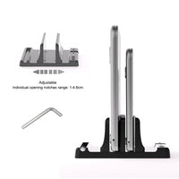 4in1 Adjustable Vertical Dual-Slot Laptop Stand in Abs Plastic