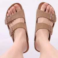 Men's Arch Support Slides Sandals With Adjustable Buckle