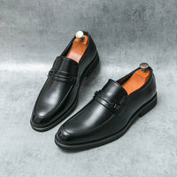 Men's Formal Leather Shoes Classic Style Slip On Loafers Round Toe Breathable Non-Slip Business Dress Wedding Office Casual Shos - Buy online at  Vibe In Cart.