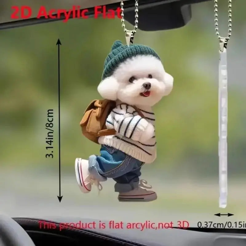Creative Puppy Man Backpack Rearview Mirrors Pendant Car Hanging Ornaments Car Decoration Accessories Gifts For Women Men - Buy online at  Vibe In Cart.