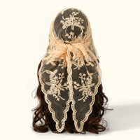 Adult Women's Triangular Lace Polyester Hair Scarf Accessory