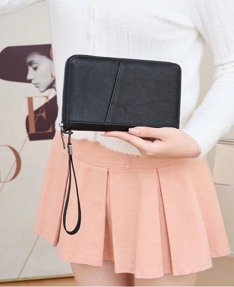 Multifunctional Travel Passport Wallet with RFID Protection in Microfiber Leather