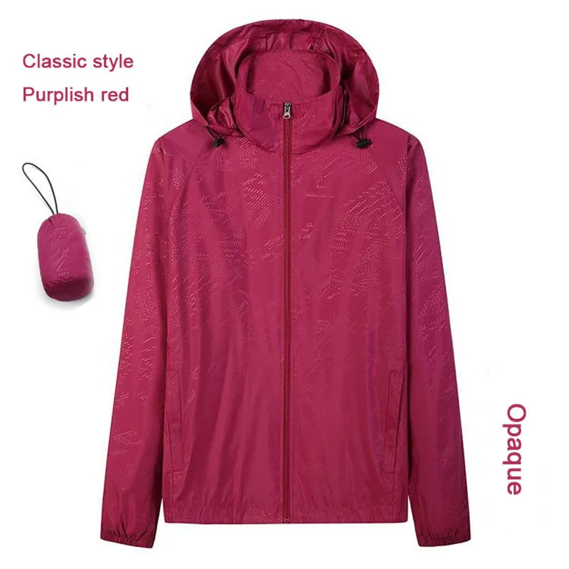 Hooded UV Waterproof Nylon Golf Jacket Unisex Foldable