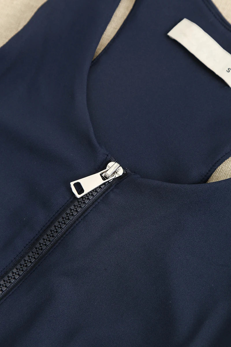 Sean Tsing® Golf Dresses with Safety Pants Women Sleeveless Zipper Sport Dress for Tennis Badminton Baseball Athletic Outfits