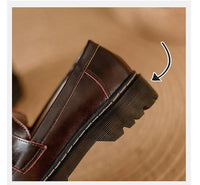 Women Loafers Genuine Leather Fringe Moccasions Retro British Style Ladies Oxford Shoes Slip On Brown Flats - Buy online at  Vibe In Cart.