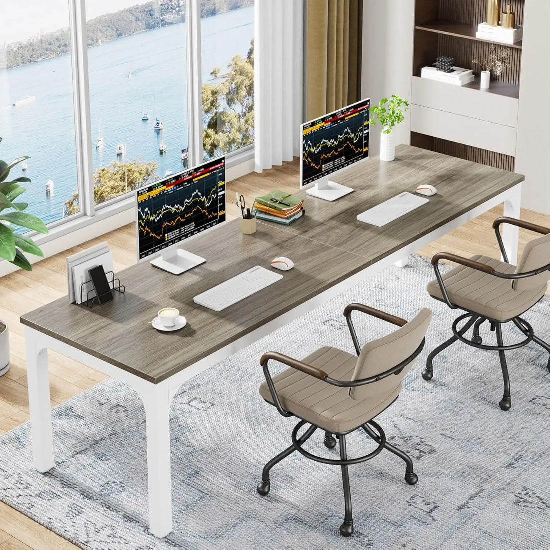 78.7 Inches Extra Long Computer Desk 2 Person Desk, Double Long Desk, Workstaion for Home Office - Buy online at  Vibe In Cart.