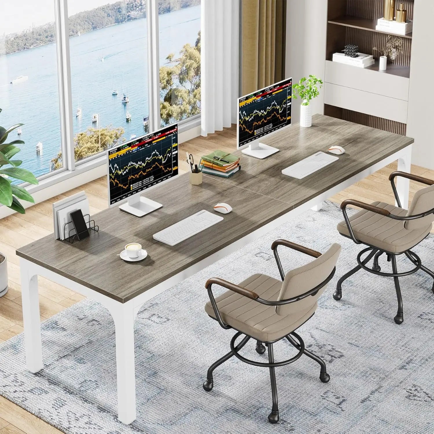 78.7 Inches Extra Long Computer Desk 2 Person Desk, Double Long Desk, Workstaion for Home Office - Buy online at  Vibe In Cart.