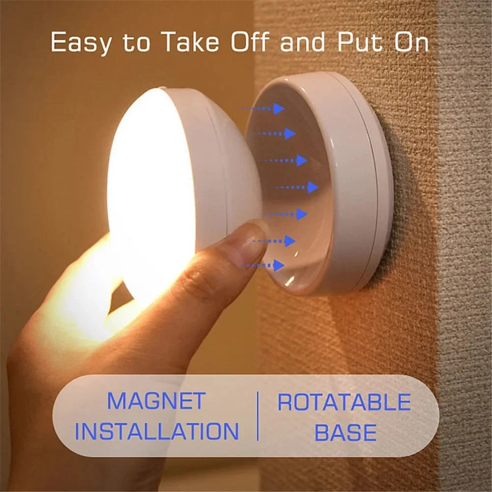 Night Light USB Motion Sensor Charging Round Energy-saving Led Lamp Bedroom Light Corridor Home Bathroom wall lights night light - Buy online at  Vibe In Cart.