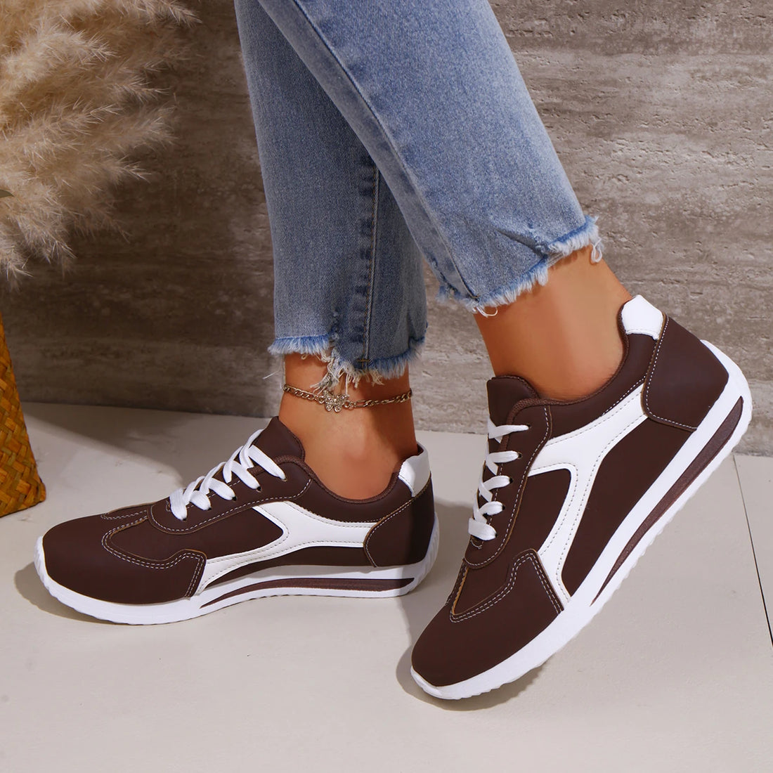 2025 Spring New Women Sneakers Comfortable Outdoor Fashion Versatile Flat Casual Sneakers Lace Up Women Sports Shoes Plus Size - Buy online at  Vibe In Cart.