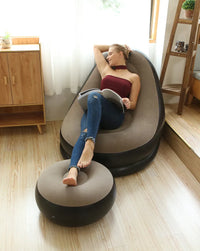 Inflatable Outdoor Lounger Chair with Footstool Ottoman