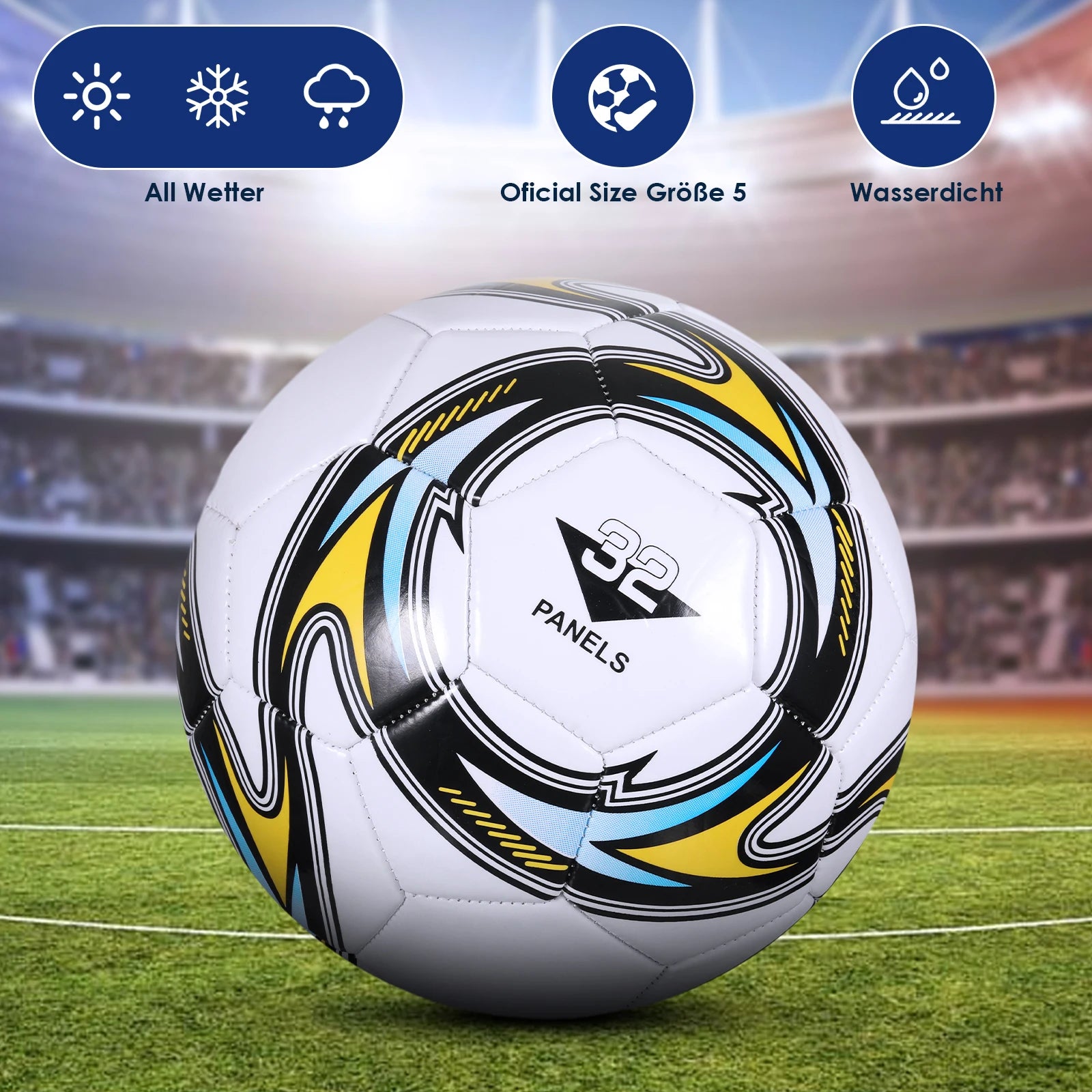 World Football Soccer Balls Official Size5 Machine Sewing PVC  Seamless Wearproof Anti-slip Outdoor Match Game Football Training - Buy online at  Vibe In Cart.