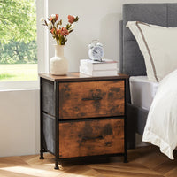 JHK Nightstand Bedside Coffee Sofa Tea Table Storage Closet Chest Clothes Display For Bedroom 2 Fabric Drawers Cabinet Furniture - Buy online at  Vibe In Cart.
