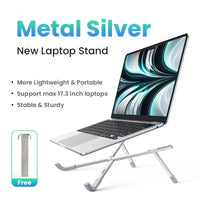 Foldable Aluminum Vertical Laptop Stand with 5-Level Adjustable Height