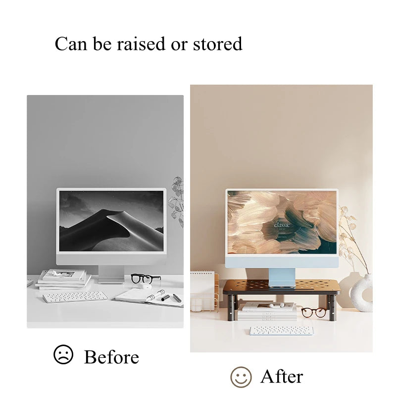 Adjustable Height Desk Monitor Stand for Laptops up to 20 Inches