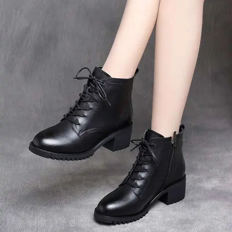 2025 Women's Shoes Luxury Chelsea Boot Women Leather Boot Chunky Winter Shoe Platform Ankle Boots Thick Heel Brand Designer - Buy online at  Vibe In Cart.