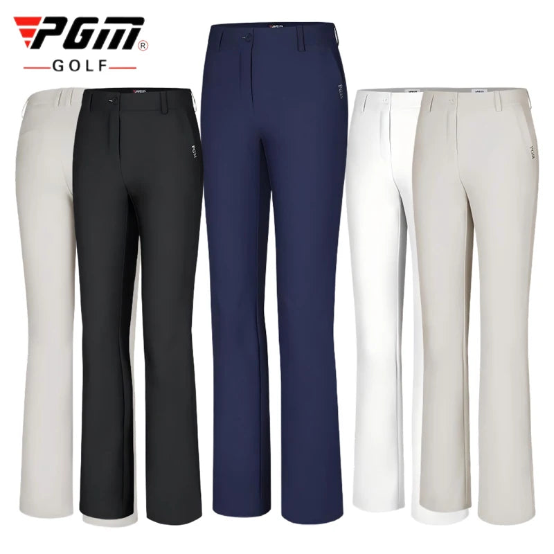 Women's High Waist Fleece Golf Pants Windproof Flared