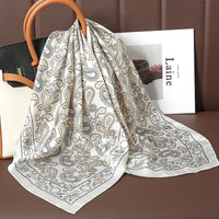 Square Satin Silk Scarf for Women, Casual All Seasons