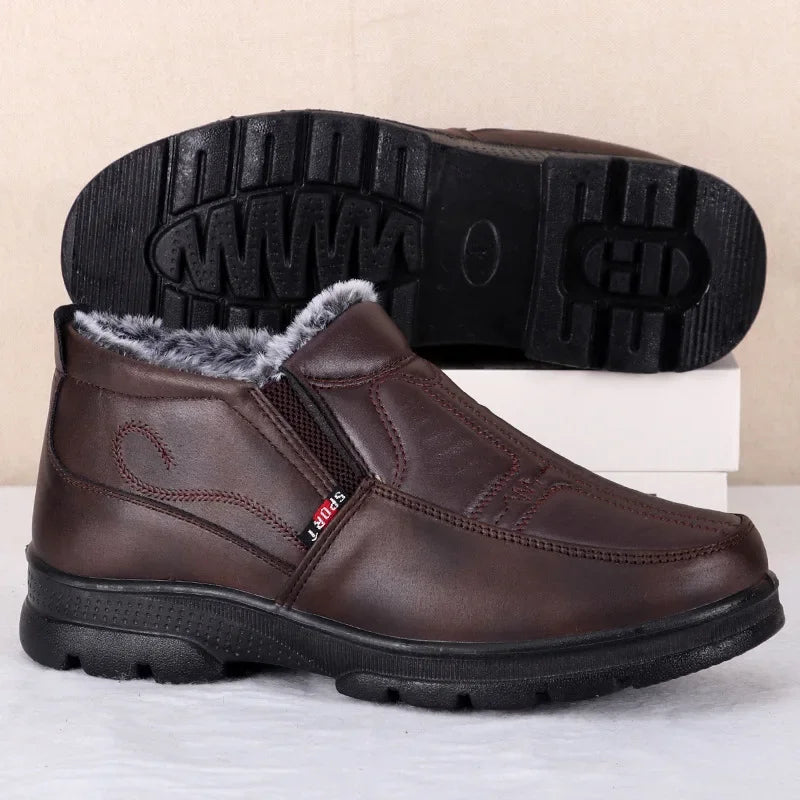 Shoes for Men 2023 Winter Fashion Non-slip Cotton Shoes Men's Thickened Leather Waterproof Casual Snow Boots Zapatillas Hombre - Buy online at  Vibe In Cart.